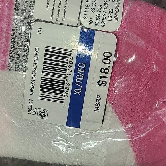 Under Armour White Socks with Pink and Blue Accents - Picture 2 of 5